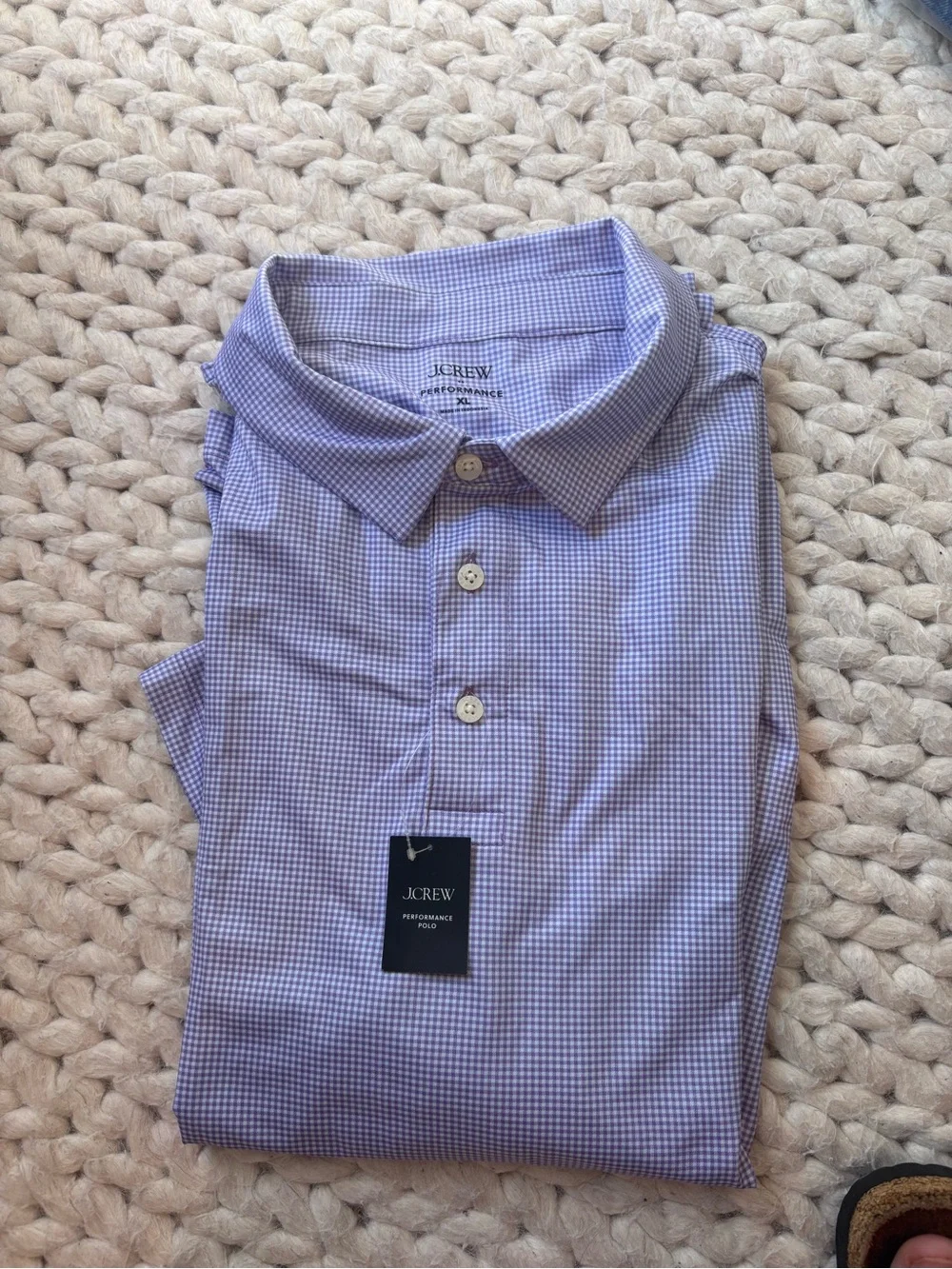 J. Crew Men’s Lavender Micro-Check Polo
